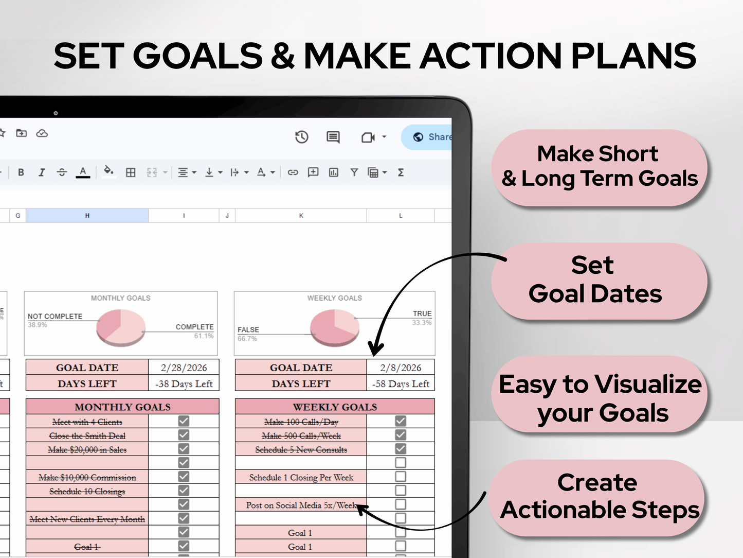 Ultimate Life Planner Template Google Sheets and Excel Spreadsheet