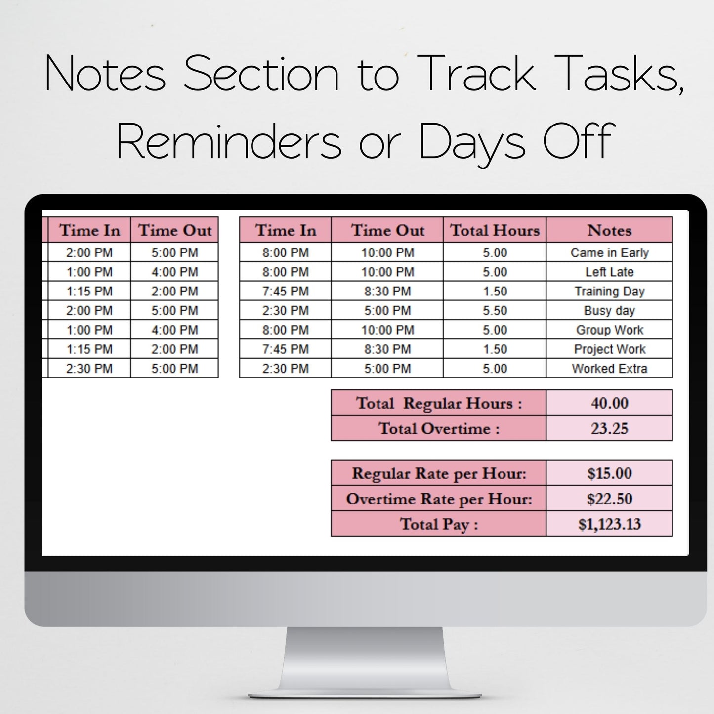Biweekly Time Sheet Template — Google Sheets & Excel | Editable Time Log, Payroll Tracker & Overtime Calculator