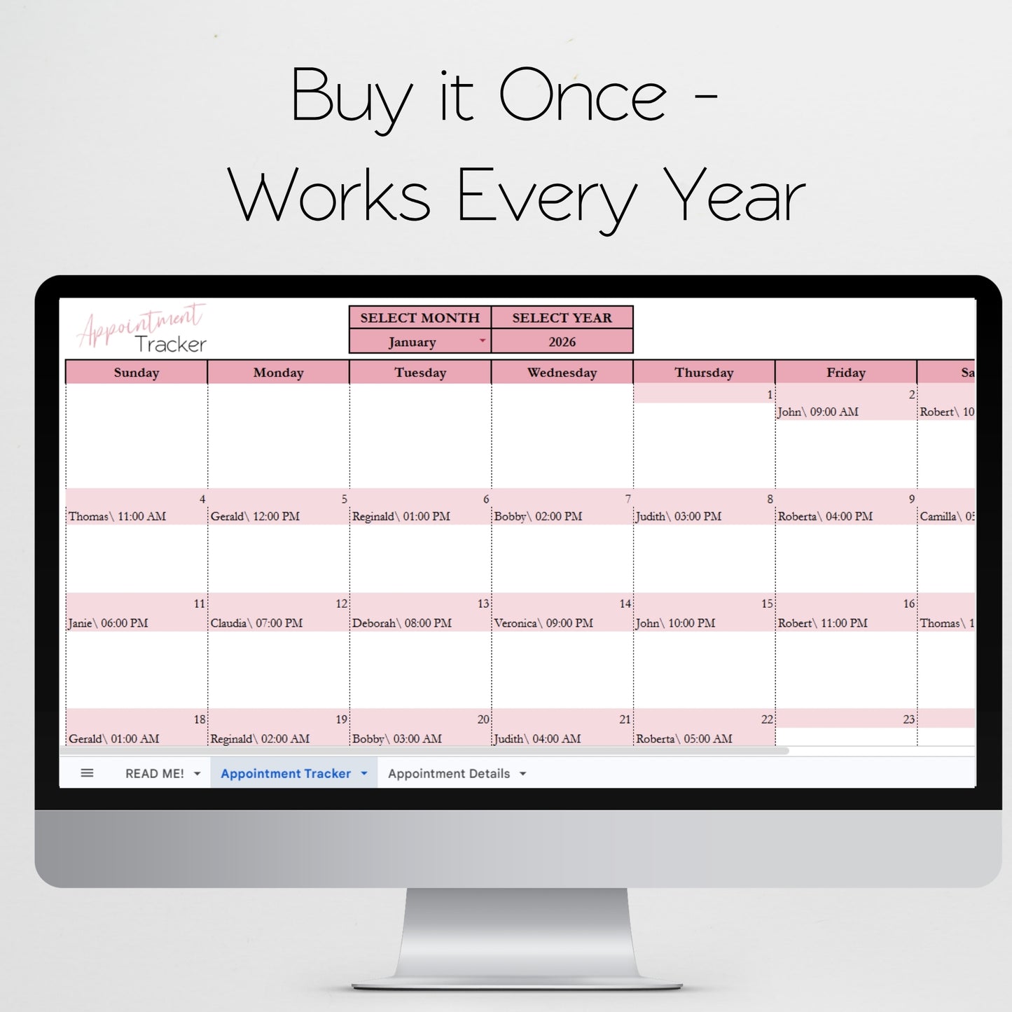 Salon Appointment Tracker Google Sheet Spreadsheet Template