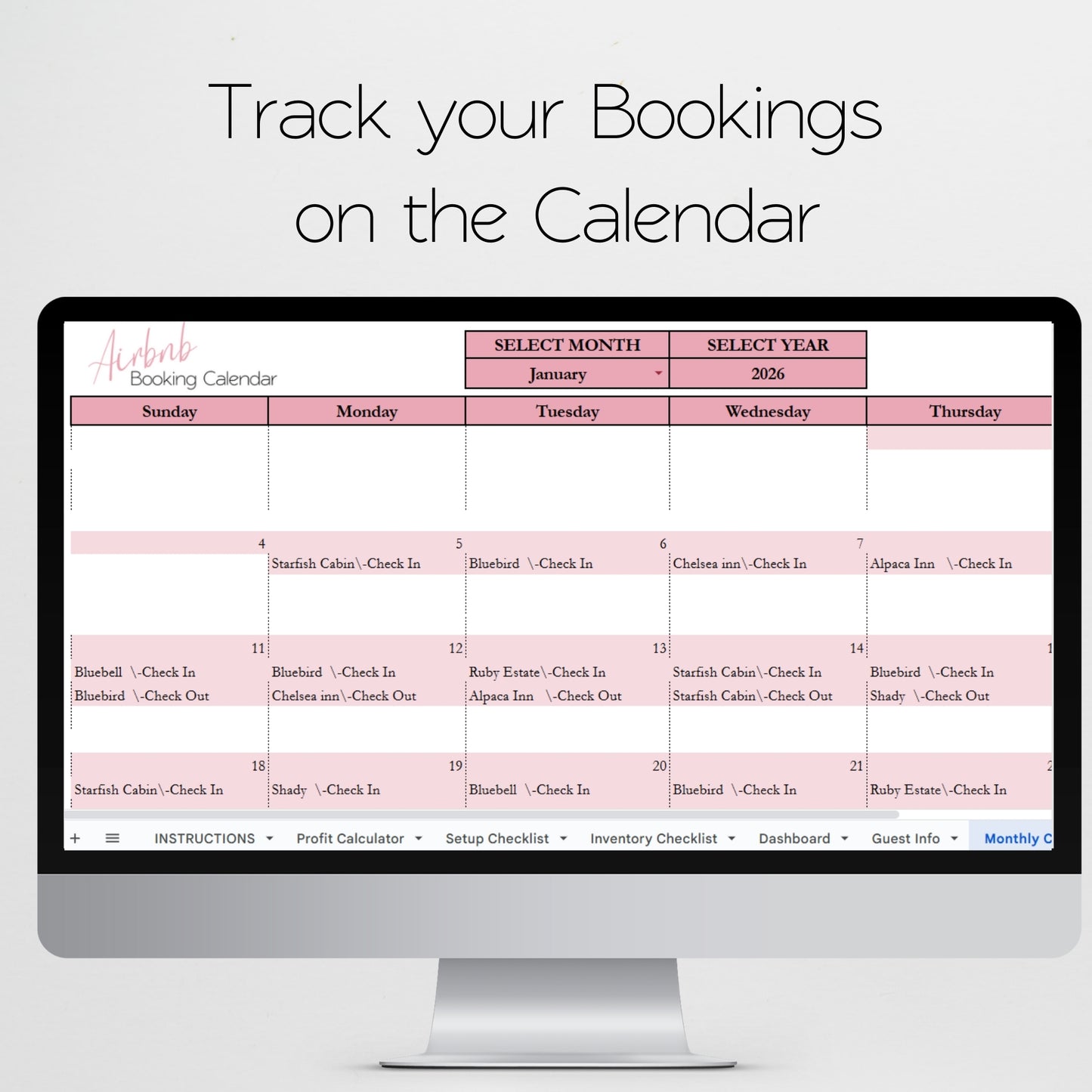 Ultimate Airbnb Planner Template Google Sheets Excel Spreadsheet