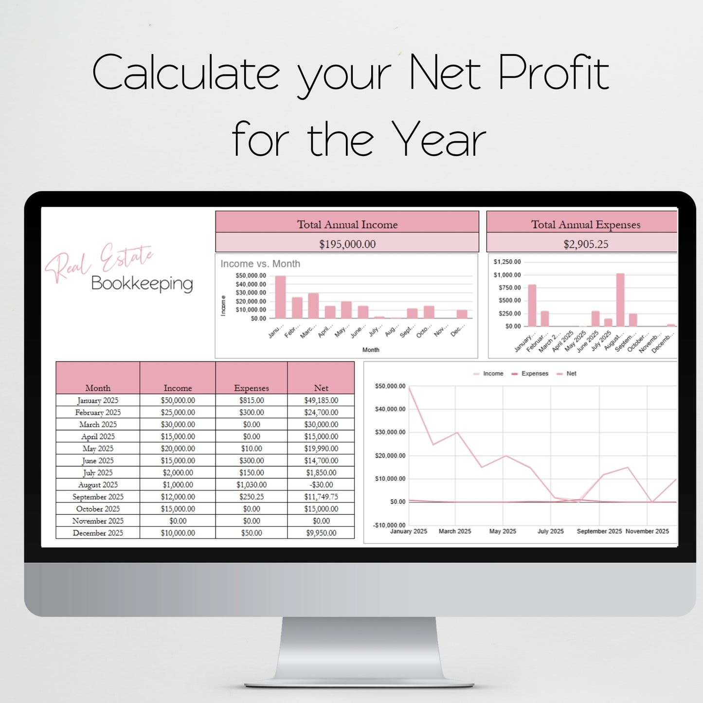 Real Estate Bookkeeping Template Google Sheets Excel Spreadsheet