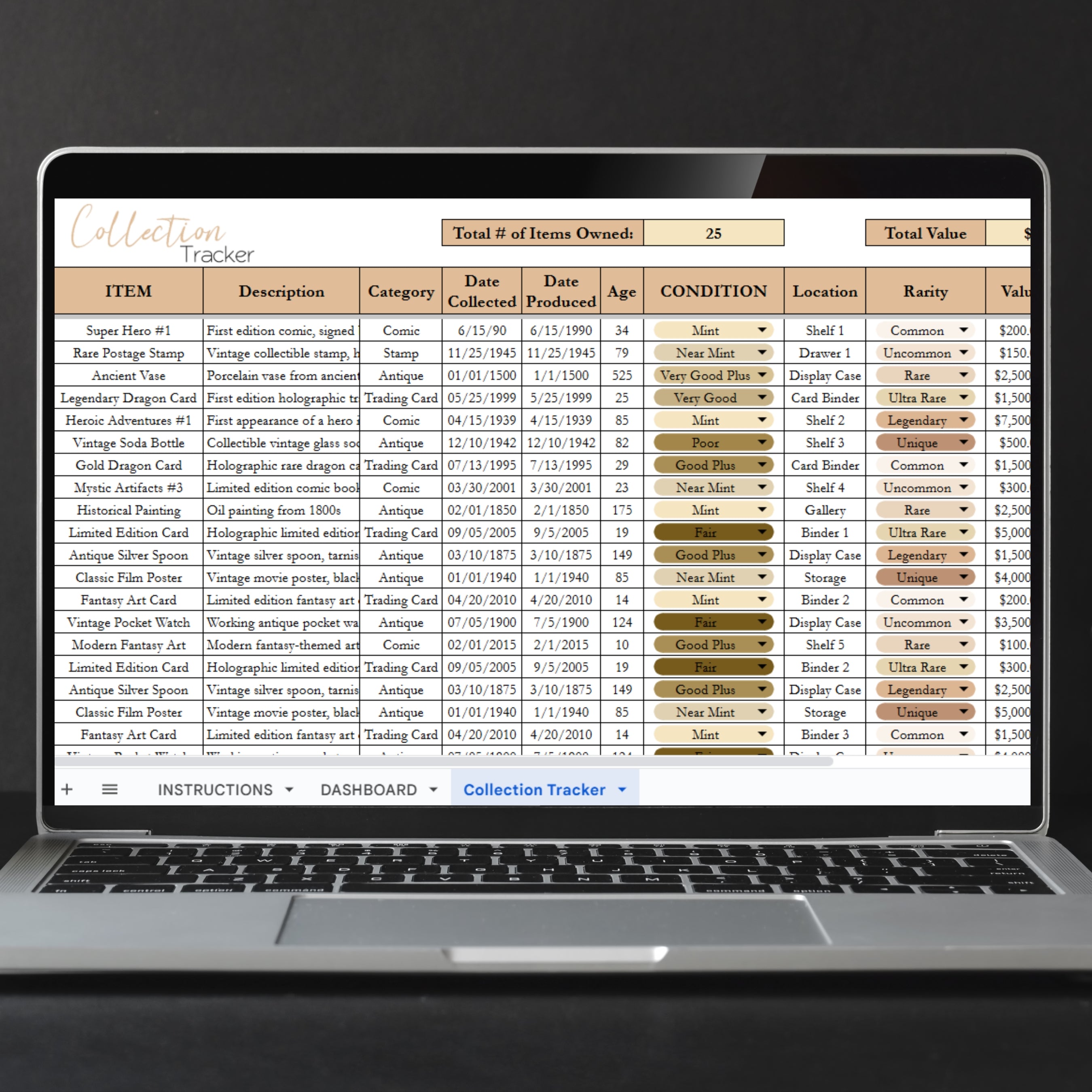 Collection Note Format Excel Collection Tracker Excel Spreadsheet and Google Sheets Template – Savvy ...