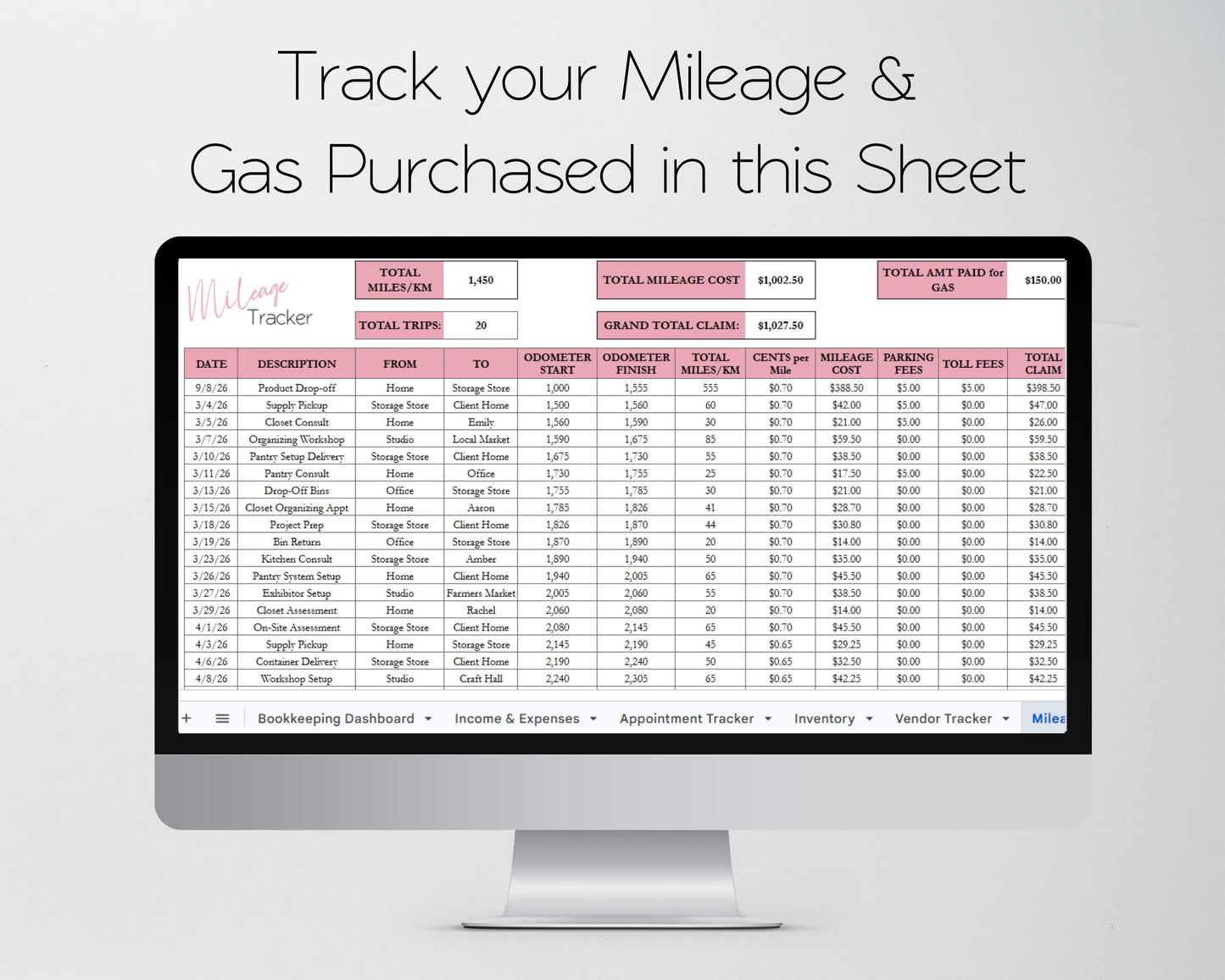 Organizing Business Spreadsheet Bundle | Google Sheets & Excel Spreadsheet for Professional Organizer