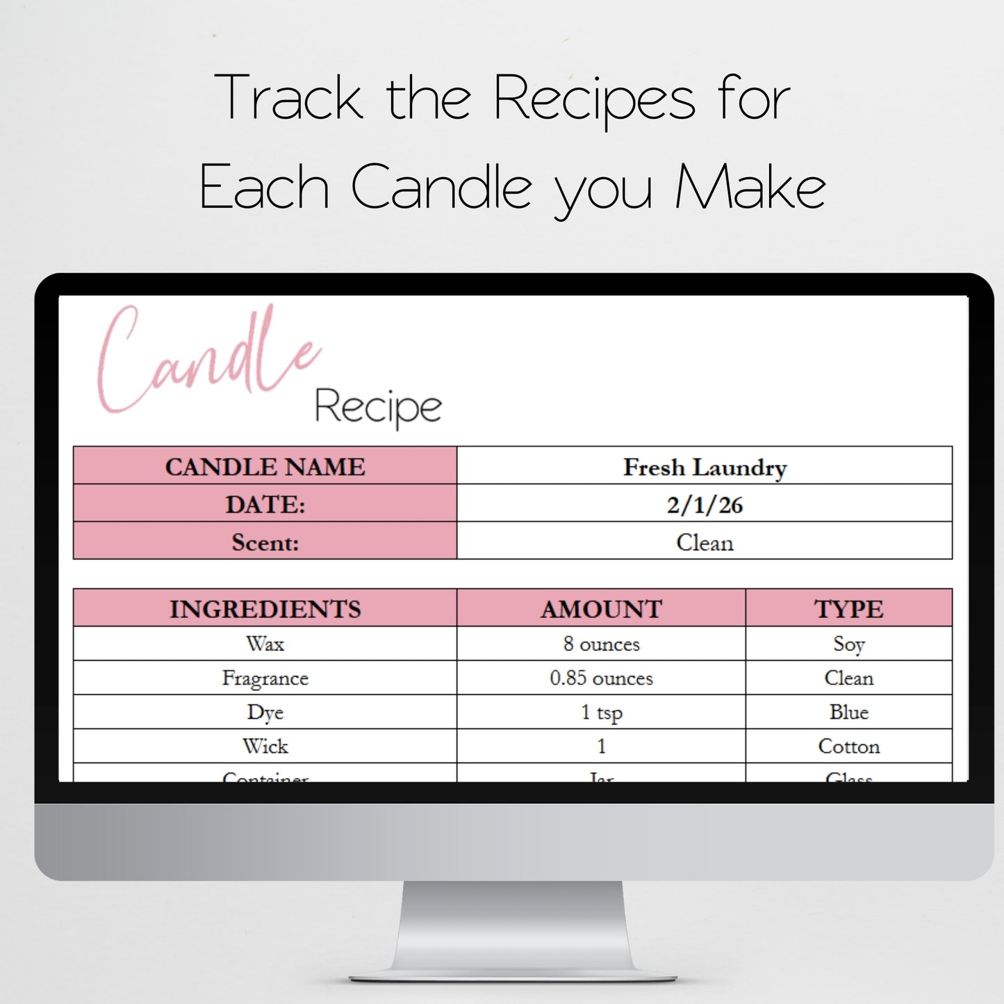 Candle Business Templates Bundle Google Sheets and Excel Spreadsheet