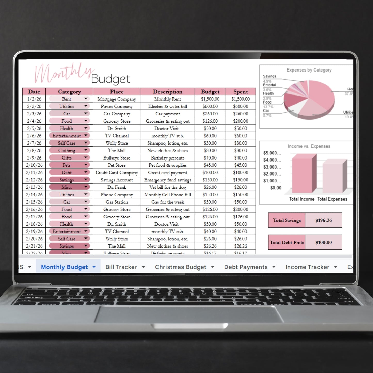 Monthly Budget Template Google Sheets and Excel Spreadsheet