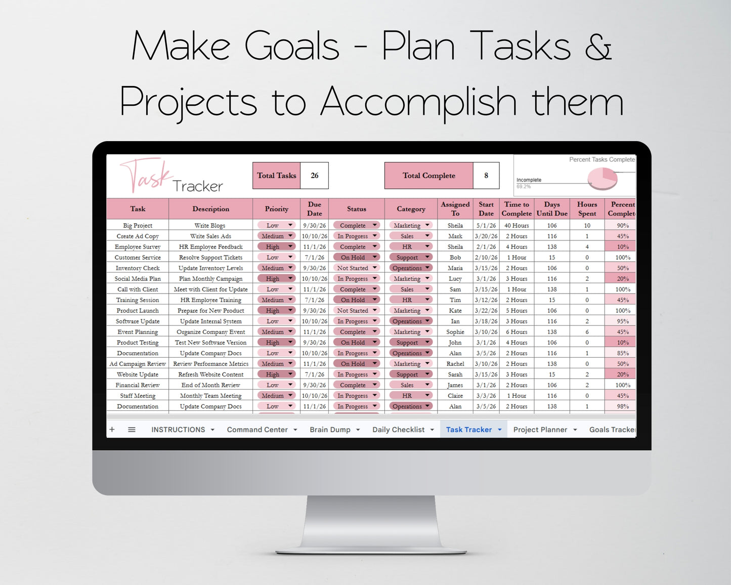 Business Template Bundle  – 22 Google Sheets & Excel Spreadsheet Templates for Bookkeeping, Inventory, CRM, Budget & Small Business Planning