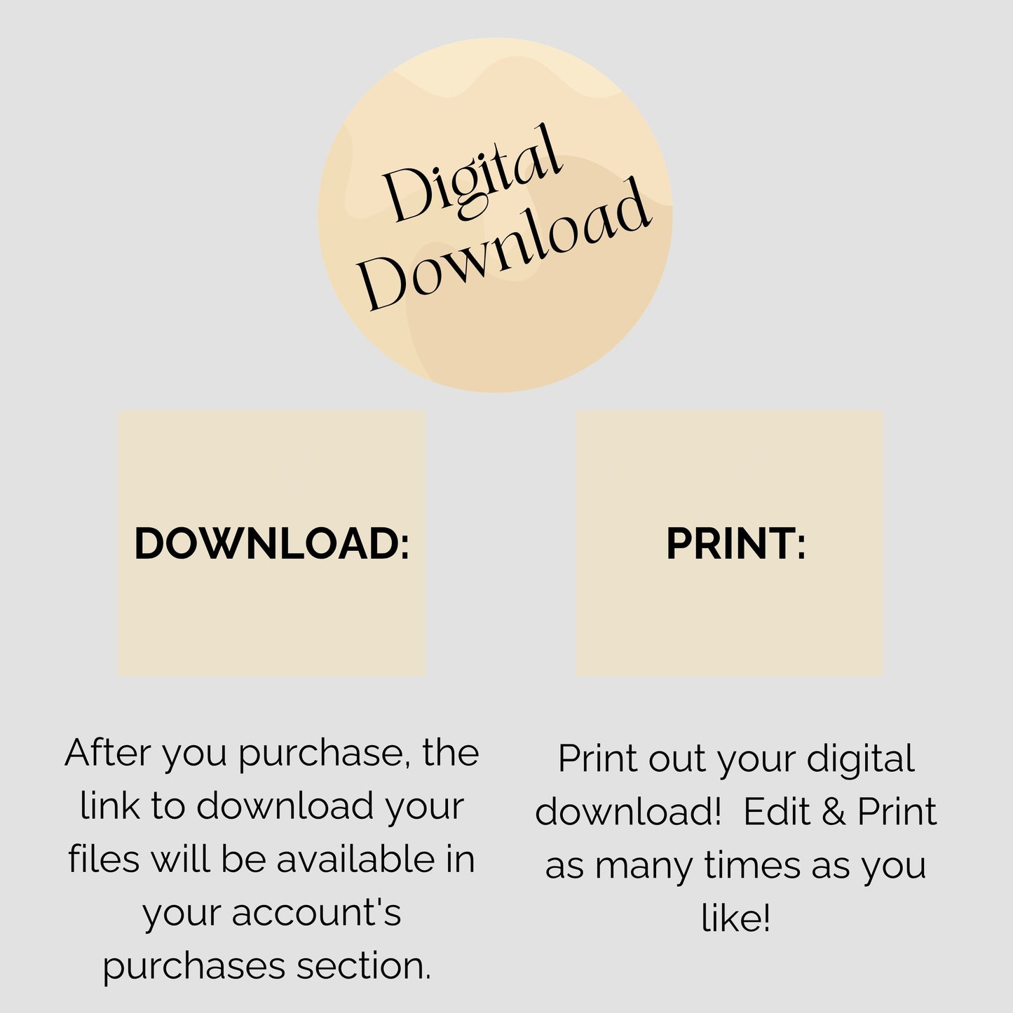 Recipe Card Template - Editable Canva, Digital Download, Minimalist - Comes in 3 Sizes 3 x 5, 4 x 6, Letter