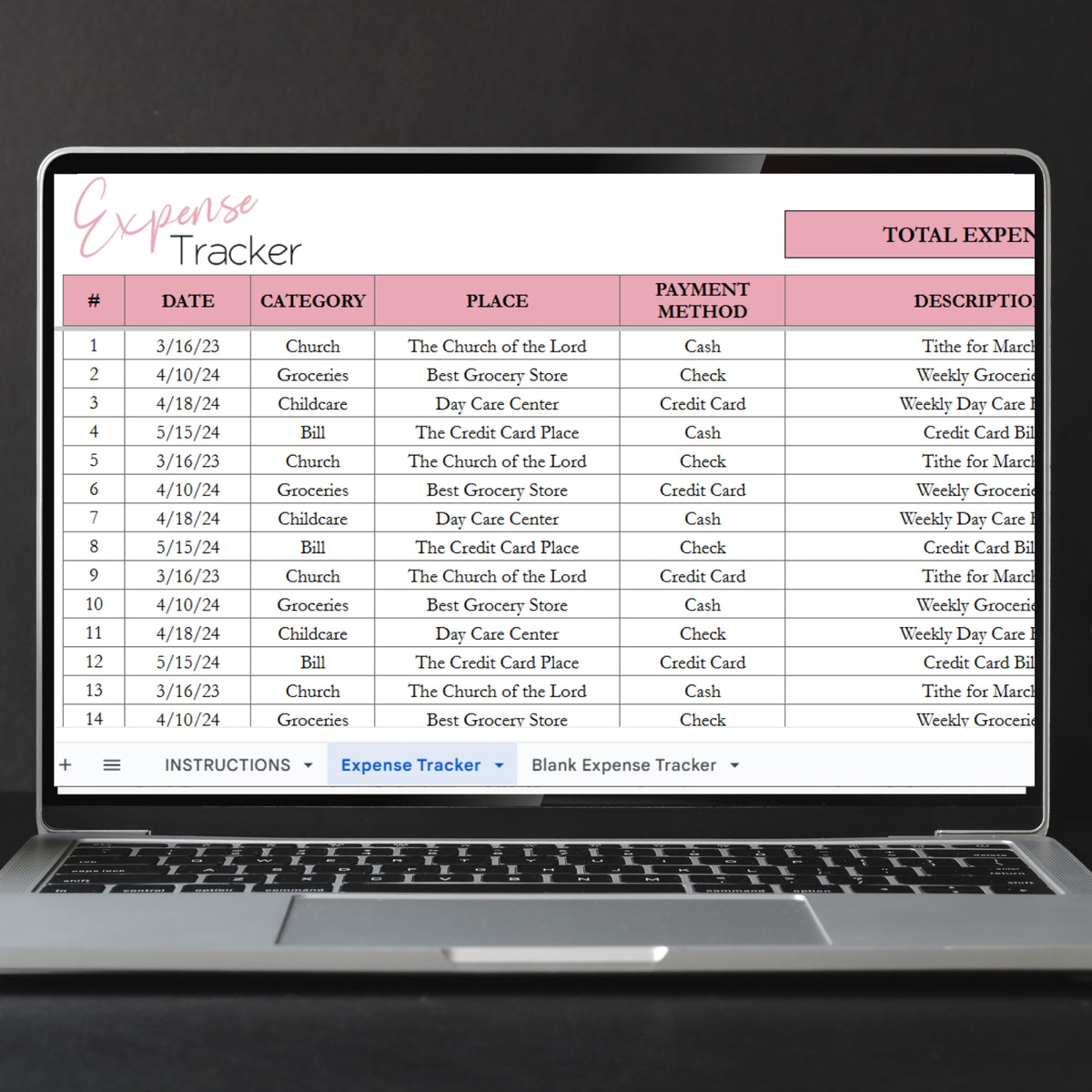 Expense Tracker Google Sheet, Expenses Log Excel Spreadsheet – Savvy ...