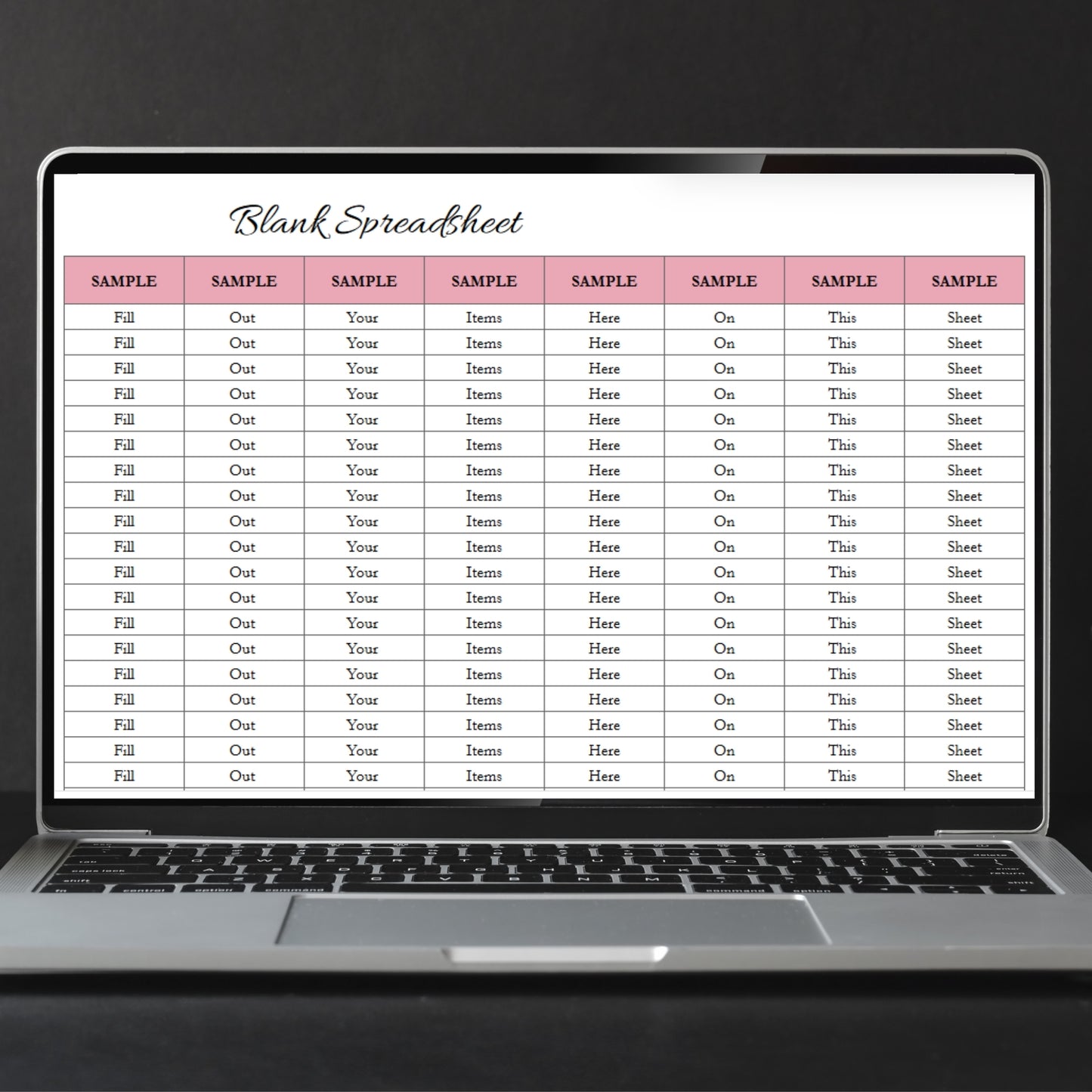 Blank Spreadsheet Template Google Sheets and Excel Spreadsheet - Easy to Customize for Your Information