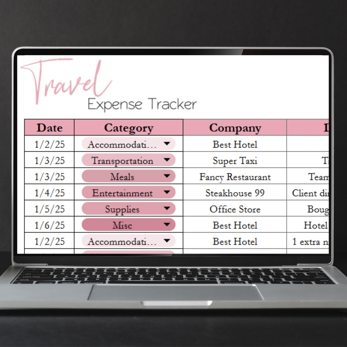 Travel Expense Tracker Spreadsheet Template Google Sheets and Excel Spreadsheet