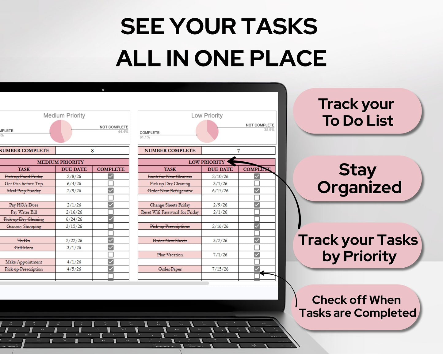Brain Dump Planner Spreadsheet | Productivity Organizer, Task Tracker & Goal Planning Template