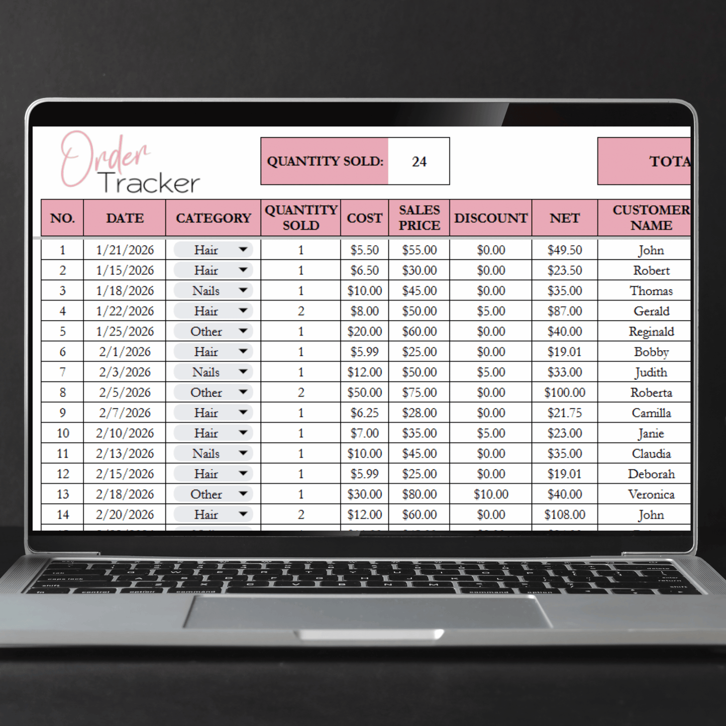 Hair Salon Business Bundle Template Google Sheets Excel Spreadsheet