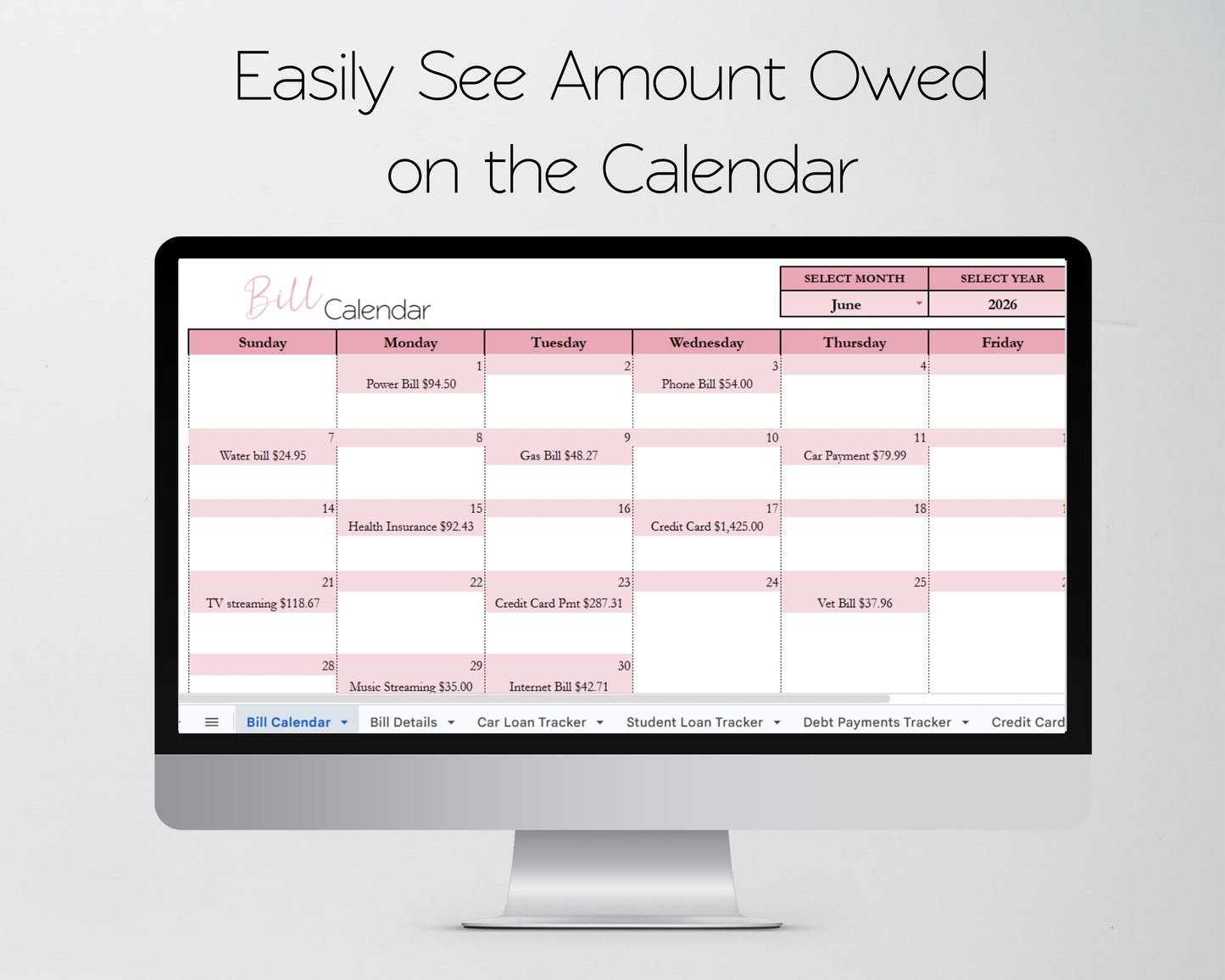 Debt Tracker Bundle Google Sheets and Excel Spreadsheet Template | Bill Tracker, Loan Tracker, Credit Card Tracker, Subscription Tracker & Monthly Budget Template