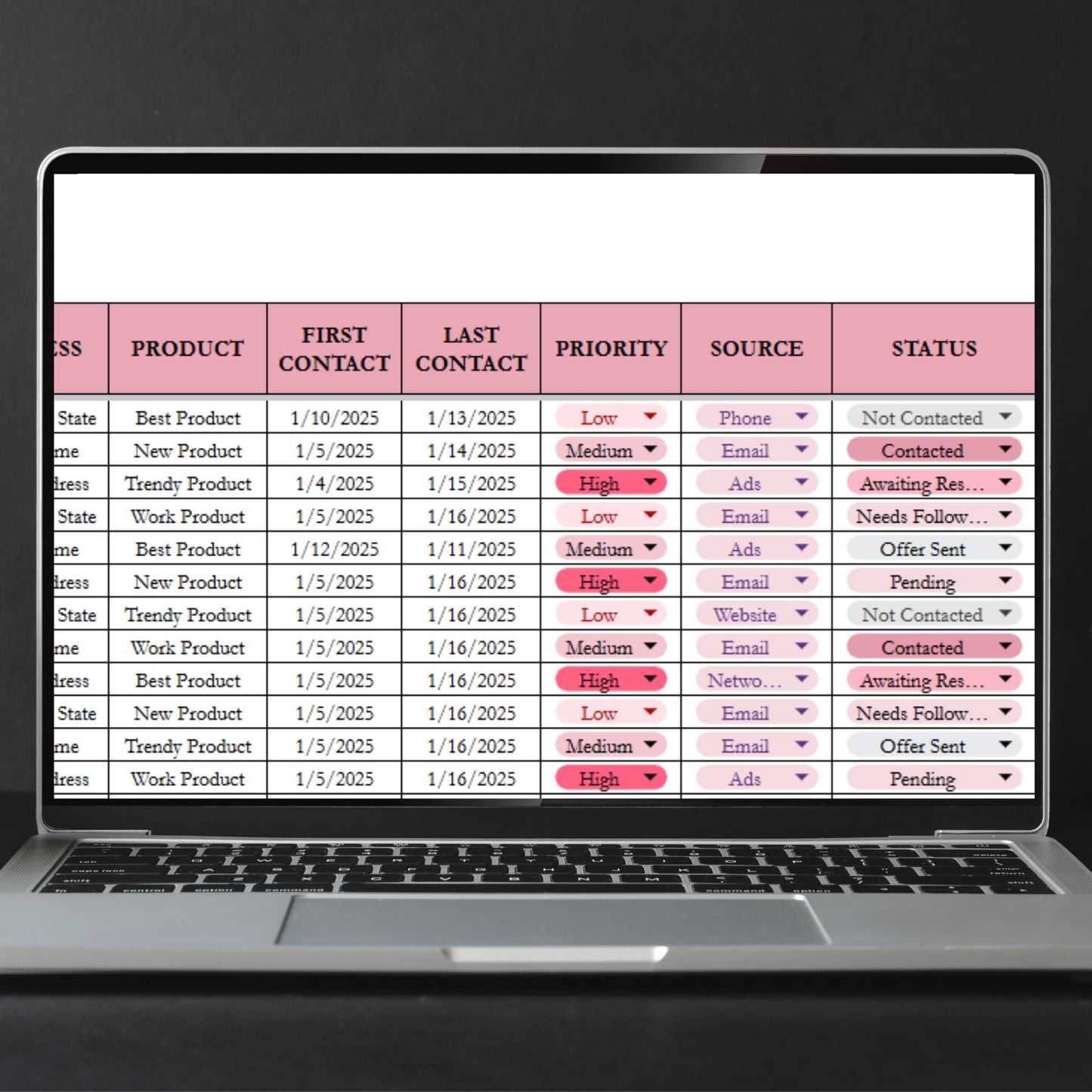 Sales CRM Template Google Sheets Excel Spreadsheet