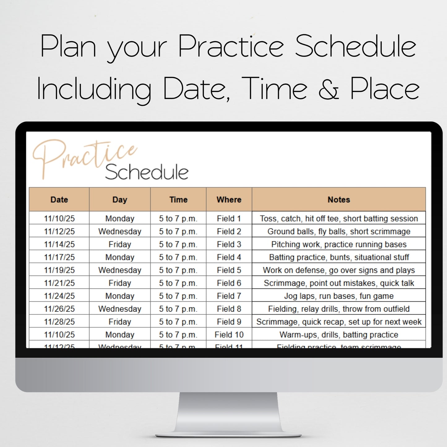 Team Roster Template Google Sheets and Excel Spreadsheet
