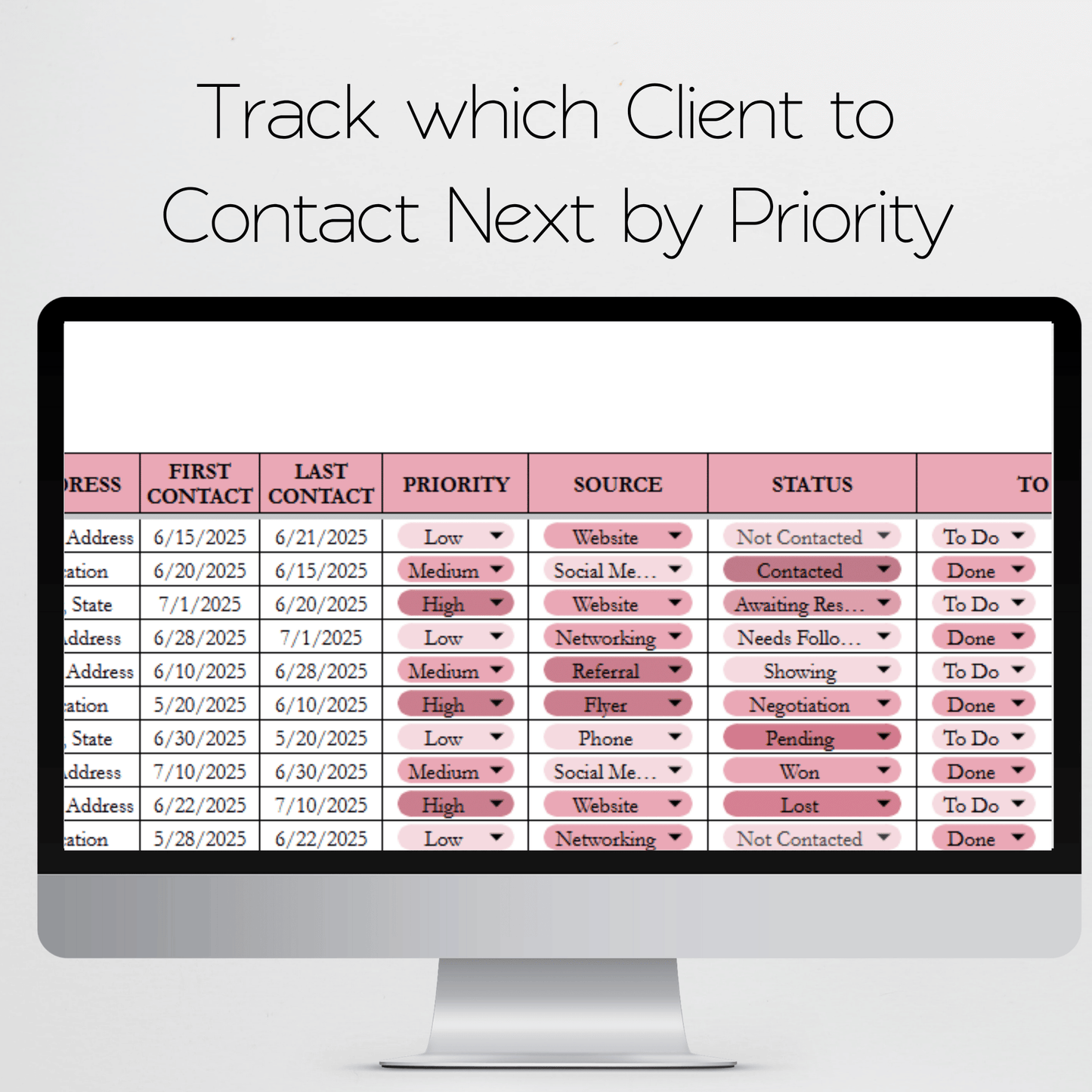 Client Tracker Template Google Sheets Excel Spreadsheet