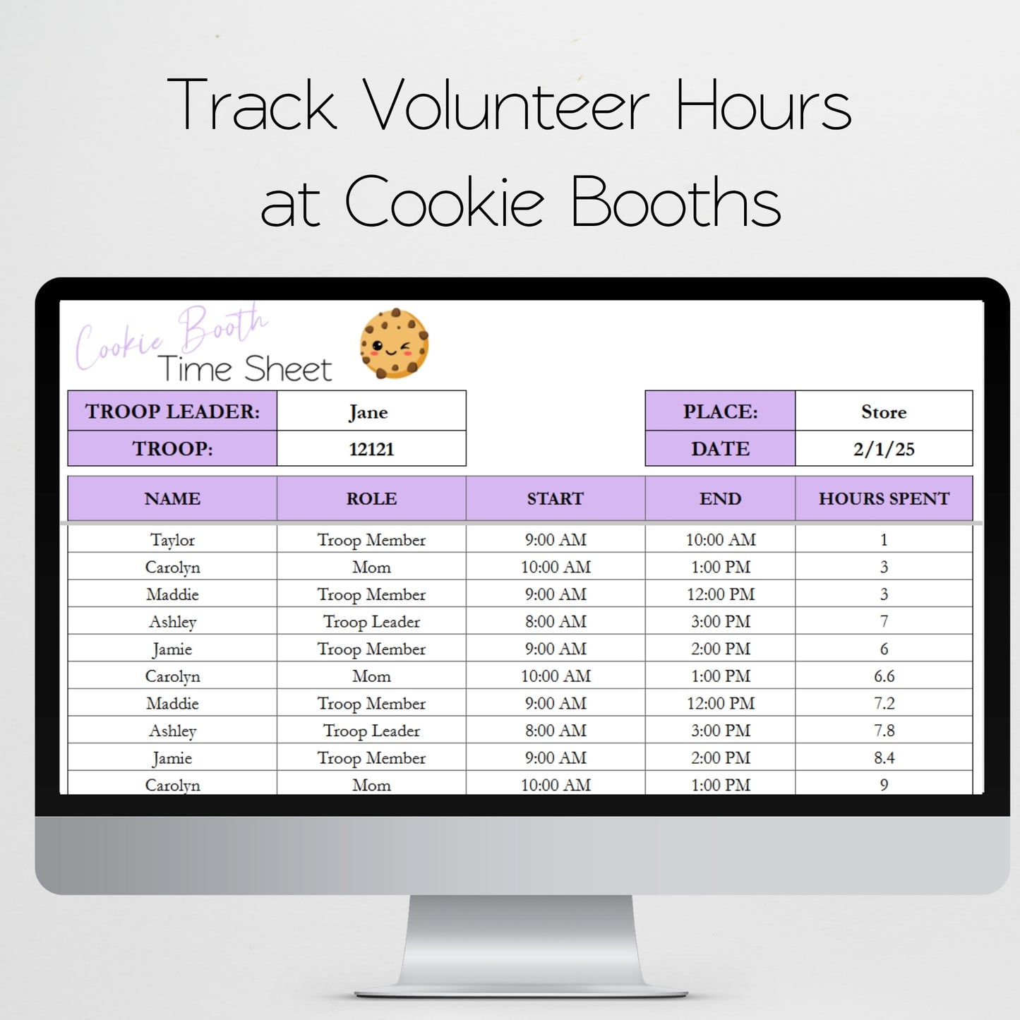 Cookie Sales Spreadsheet Template Bundle, Cookie Inventory Tracker for Girl Troop Leader
