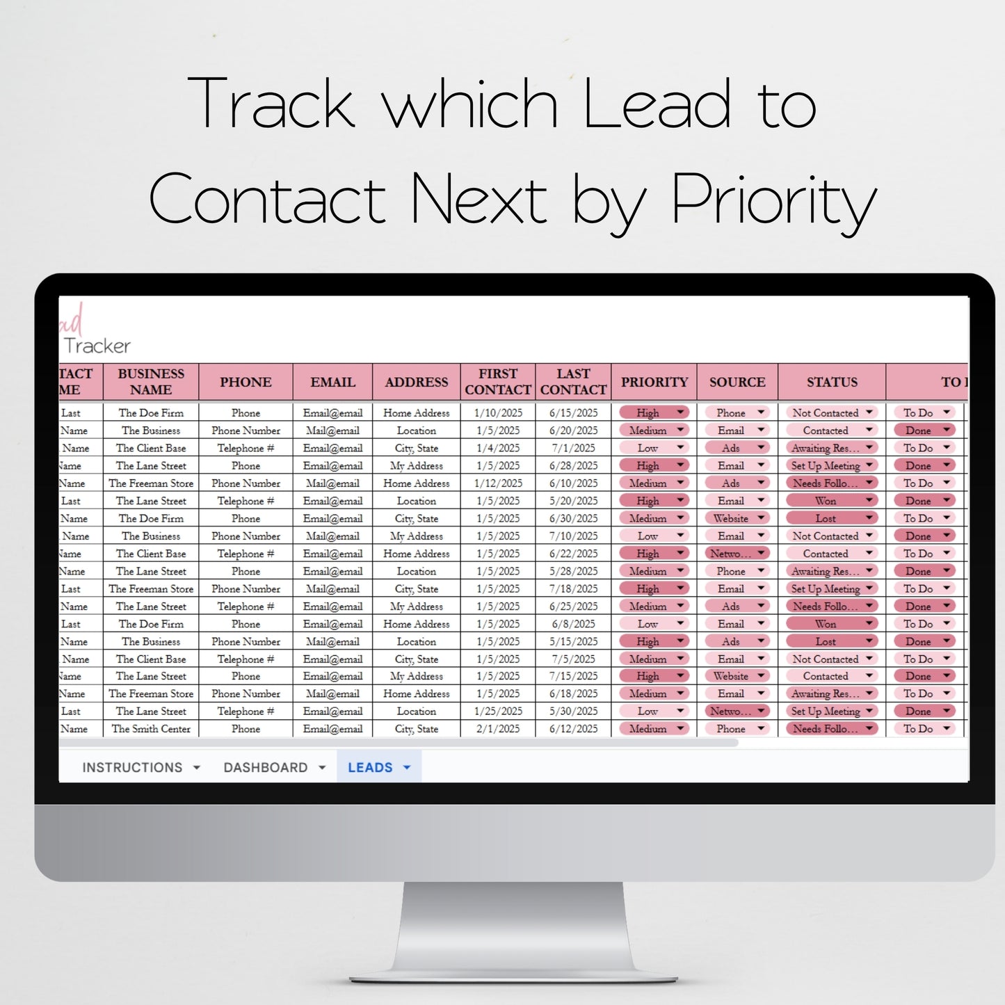 Lead Tracker Template Google Sheets Excel Spreadsheet
