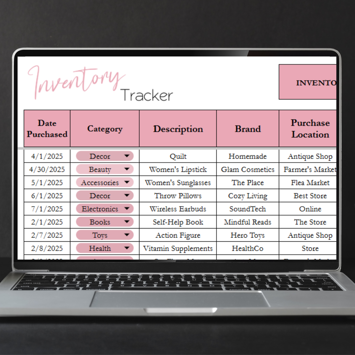 Reseller Inventory Tracker Template Google Sheets and Excel Spreadshee ...