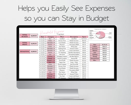 Household Expense Tracker Google Sheets and Excel Spreadsheet Template - Family, Couples Spending Tracker and Budget for Home Expenses