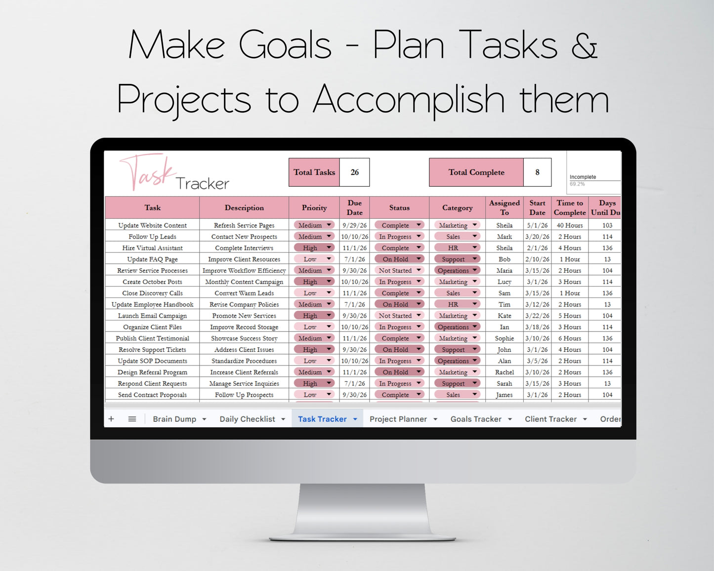 Service Business Management Template Bundle | Client Tracker, CRM, Bookkeeping, Inventory & Appointment Tracker - Google Sheets and Excel Spreadsheet Template