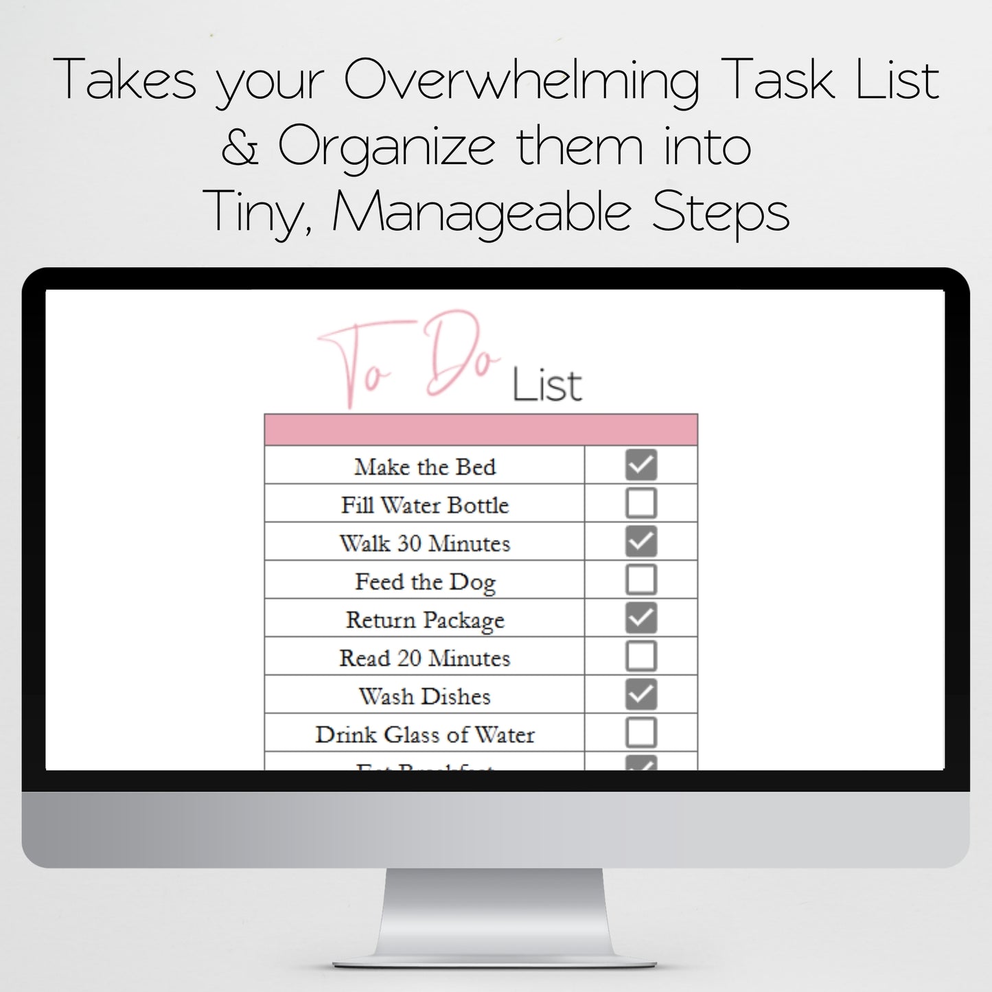 Simple To Do List Spreadsheet Template | Brain Dump & Task Tracker - Simplify for Increased Productivity, Google Sheets & Excel Template
