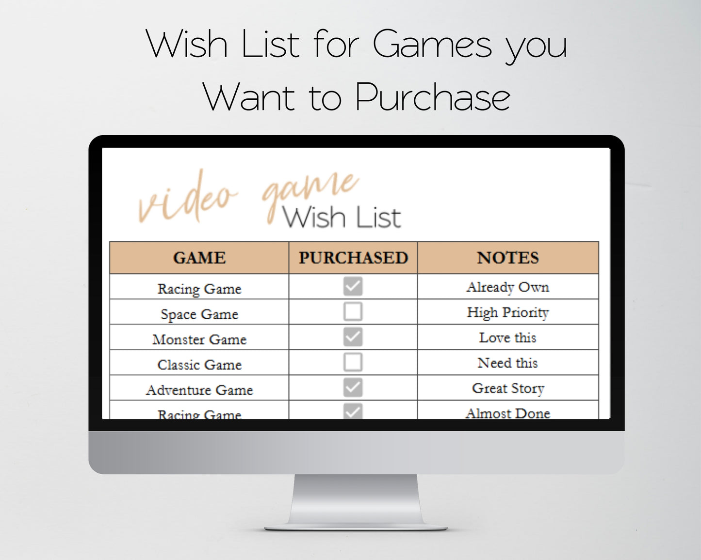 Video Game Tracker Spreadsheet Google Sheets and Excel Template - Progress, Collection, Backlog