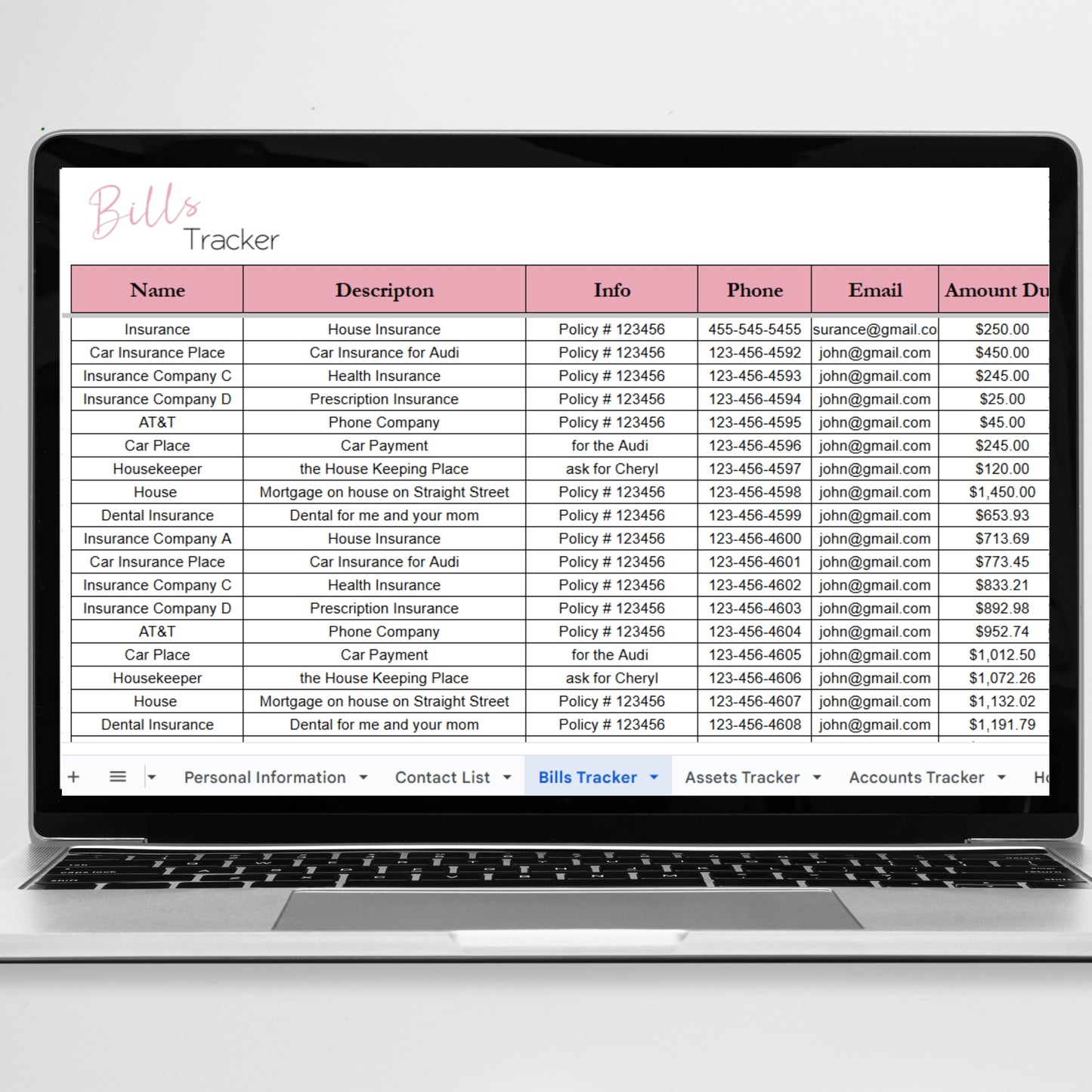 End of Life Planner Google Sheet Template, Death Planner