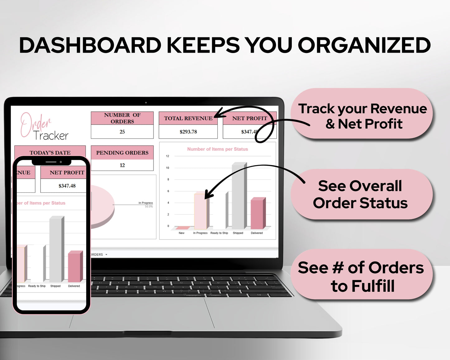 Order Tracker Spreadsheet Template | Track Sales, Customers, Shipping & Profit |  Google Sheets & Excel