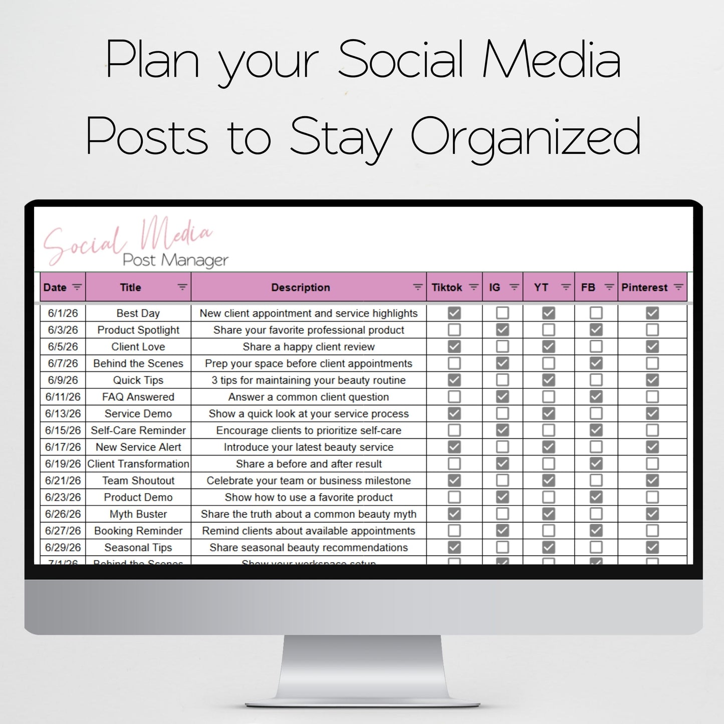Beauty Business Planner Spreadsheet Google Sheets & Excel | Salon Management Template for Client Tracking, Appointments, Income & Expenses