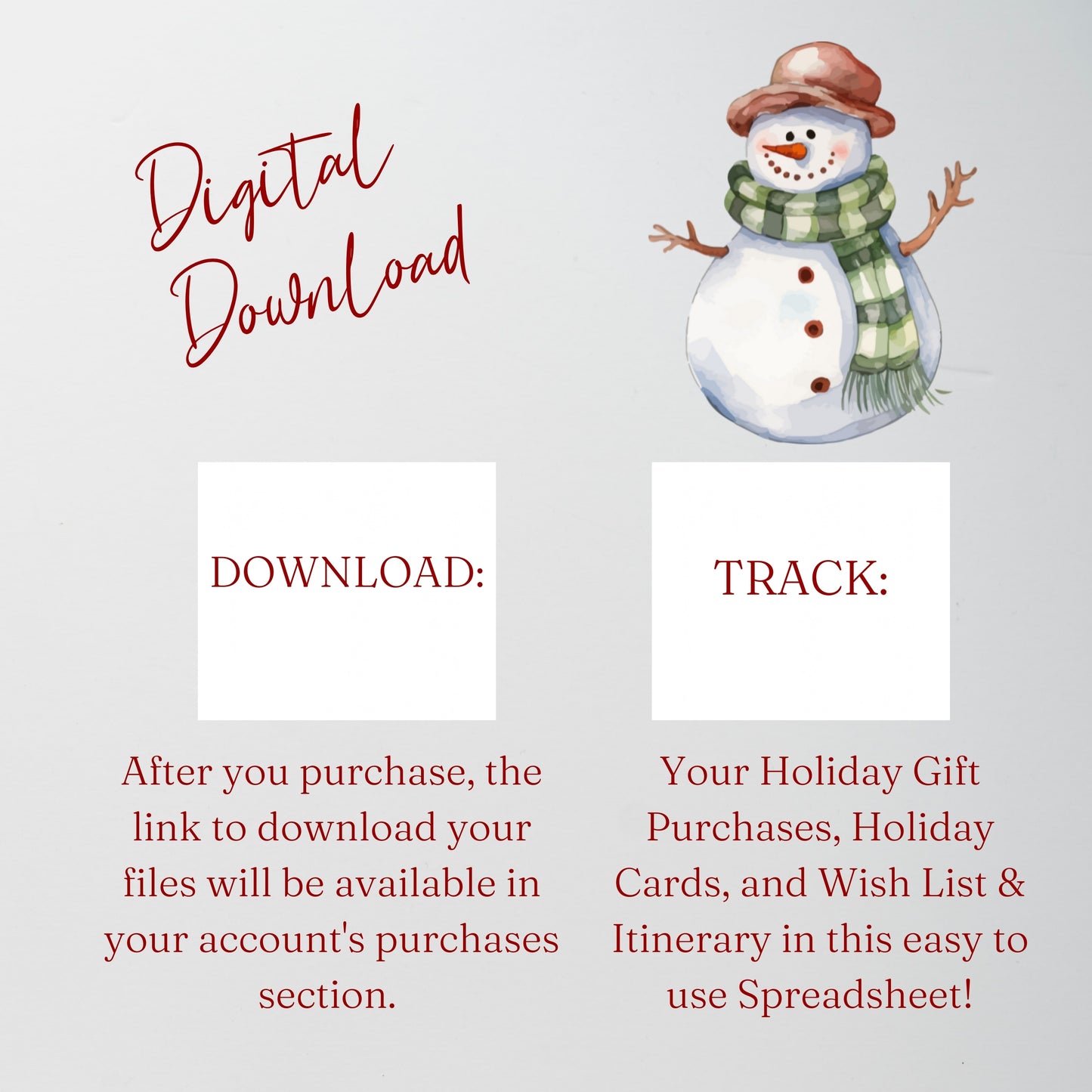 Holiday Gift Tracker Google Sheet, Christmas Planner Excel Spreadsheet
