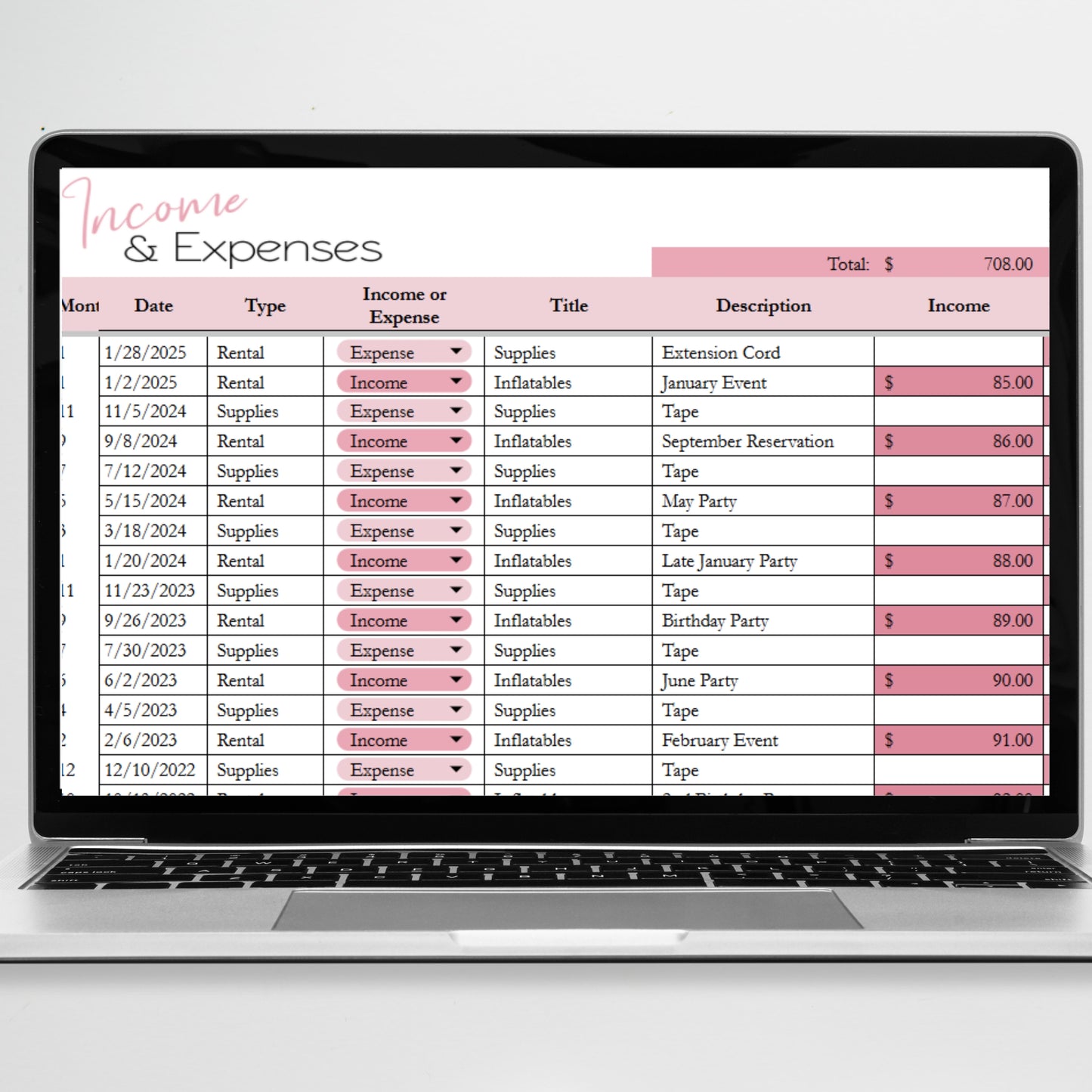 Bounce House Business Planner Template Google Sheet and Excel Spreadsheet