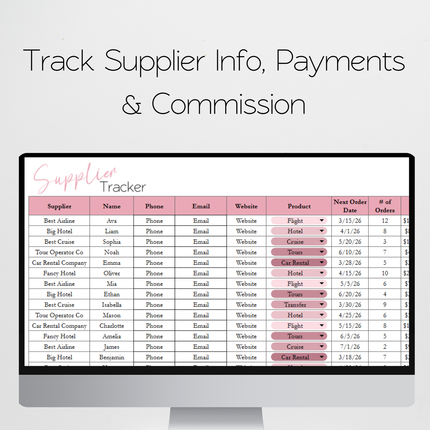 Travel Agent Planner Template Bundle Google Sheet and Excel Spreadsheet