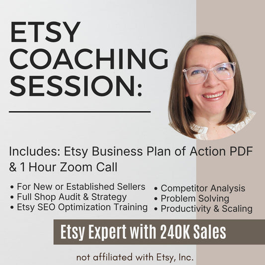 Etsy Coaching: SEO, Shop Audit & Growth Strategy  | Etsy Consultant for SEO, Listing Optimization, Marketing & Scaling