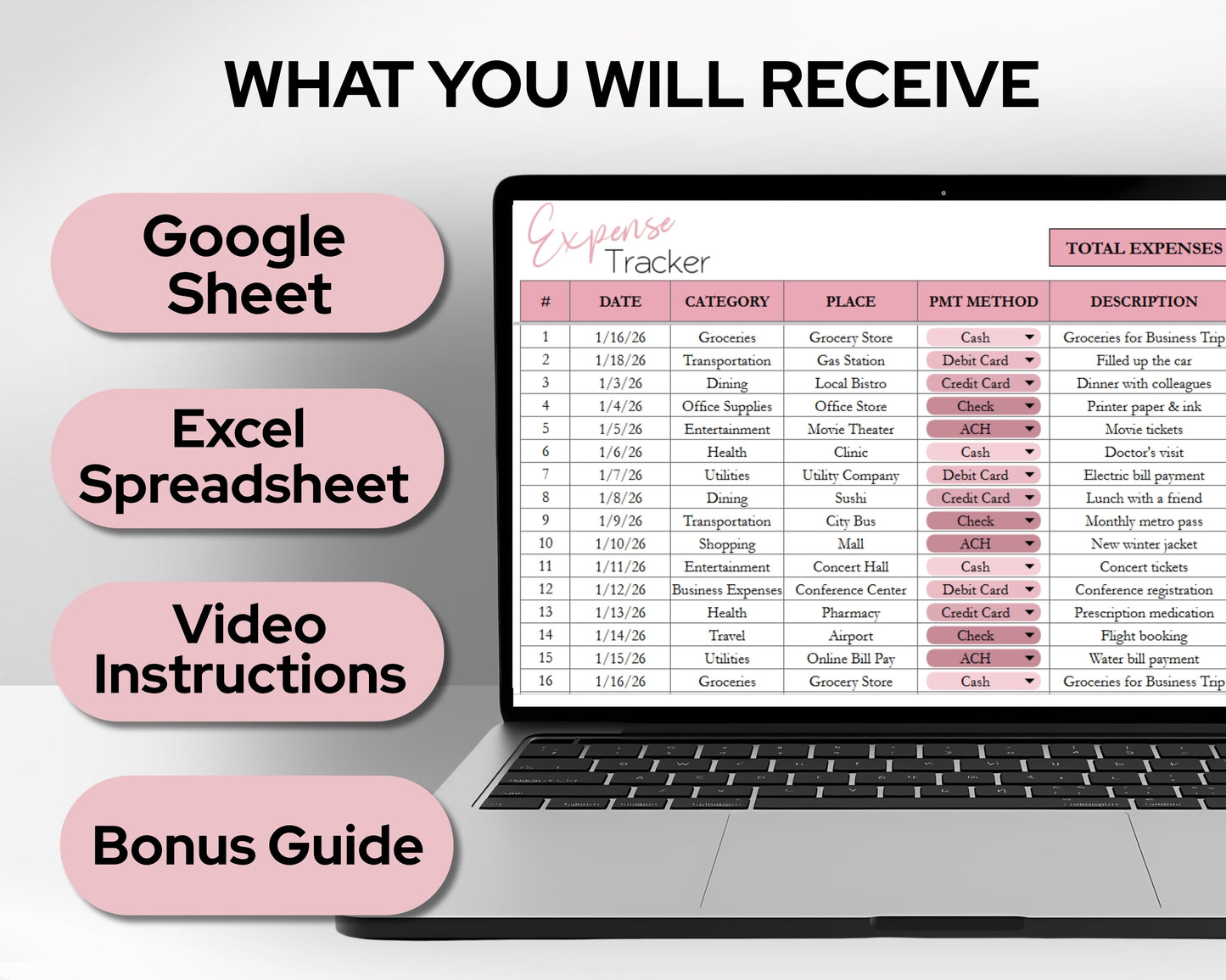 Expense Tracker Template Google Sheets and Excel Spreadsheet | Expenses Tracking for Small Business & Home Budget