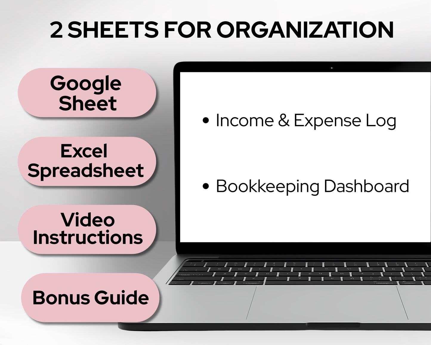Income & Expense Tracker Spreadsheet Template - Google Sheets and Excel Bookkeeping Template | Monthly & Annual Financial Dashboard
