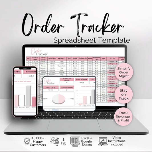 Order Tracker Spreadsheet Template | Track Sales, Customers, Shipping & Profit |  Google Sheets & Excel