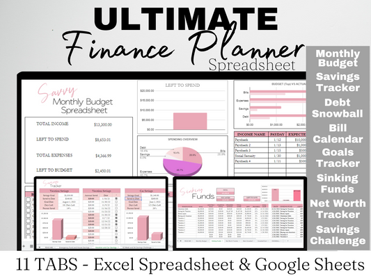 Ultimate Financial Planner  Template Google Sheets Excel Spreadsheet