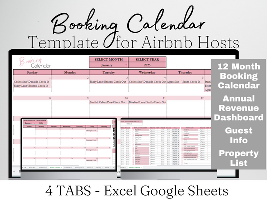 Booking Calendar Template Google Sheets Excel Spreadsheet