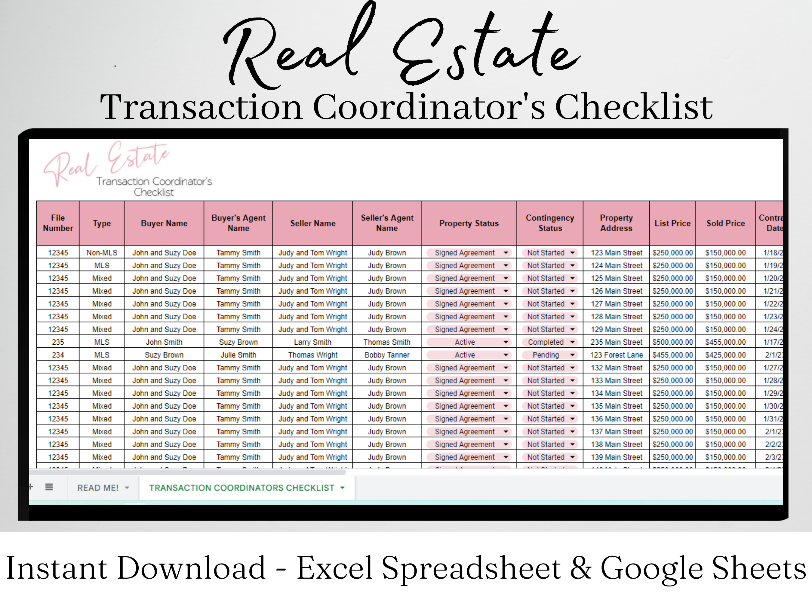 Real Estate Transaction Coordination Checklist Template Google Sheets ...