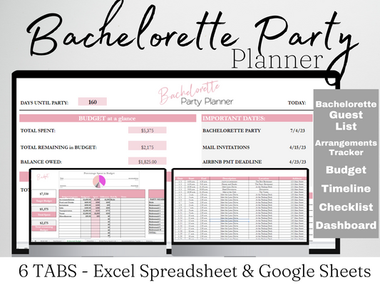 Bachelorette Party Planner Template Google Sheets Excel Spreadsheet
