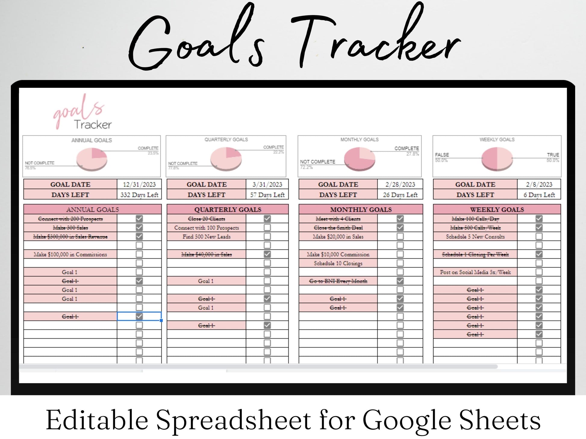 Sales Goal Tracker Sales Goal Tracker