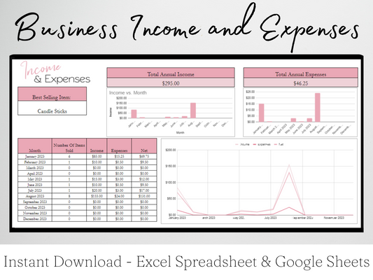 Business Income and Expenses Template Google Sheets Excel Spreadsheet