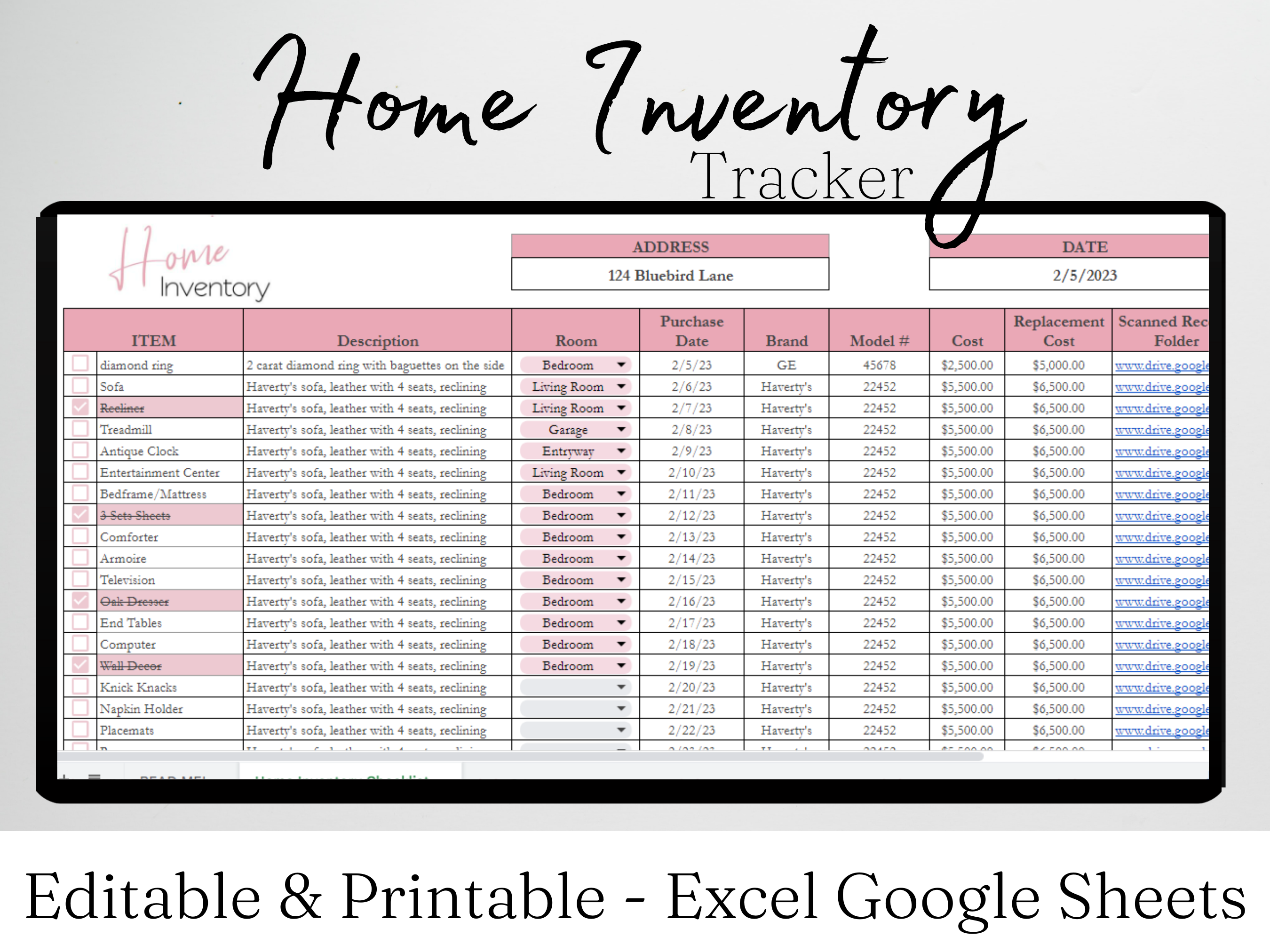Excel Inventory List Template