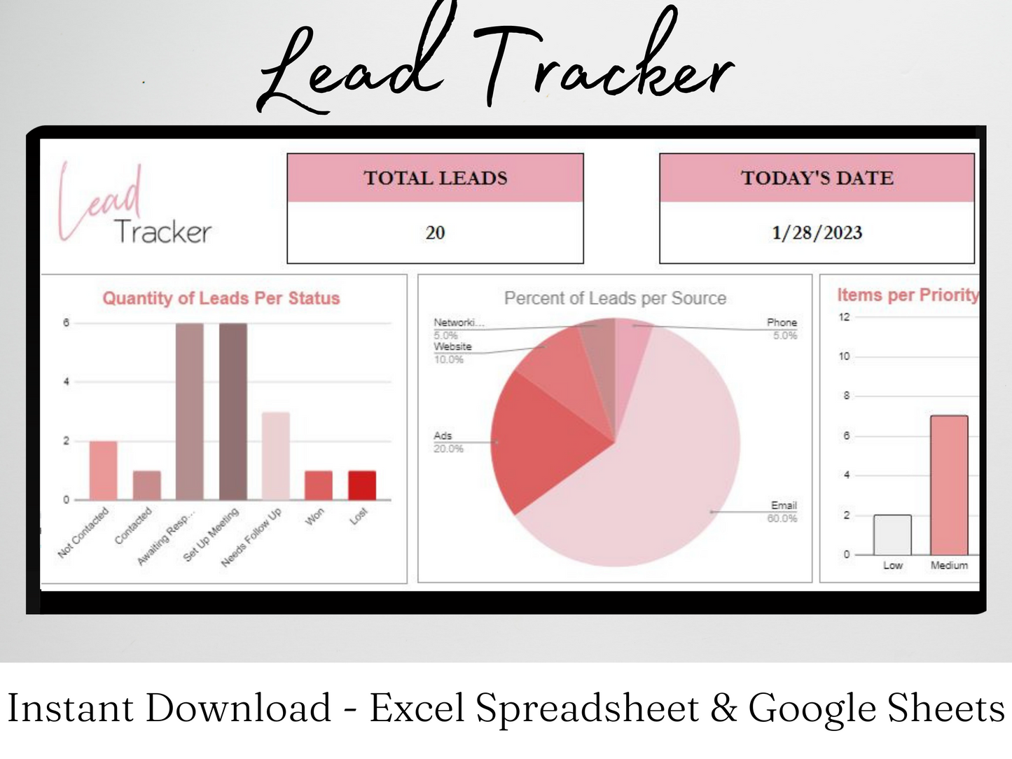 Lead Tracker Template Google Sheets Excel Spreadsheet