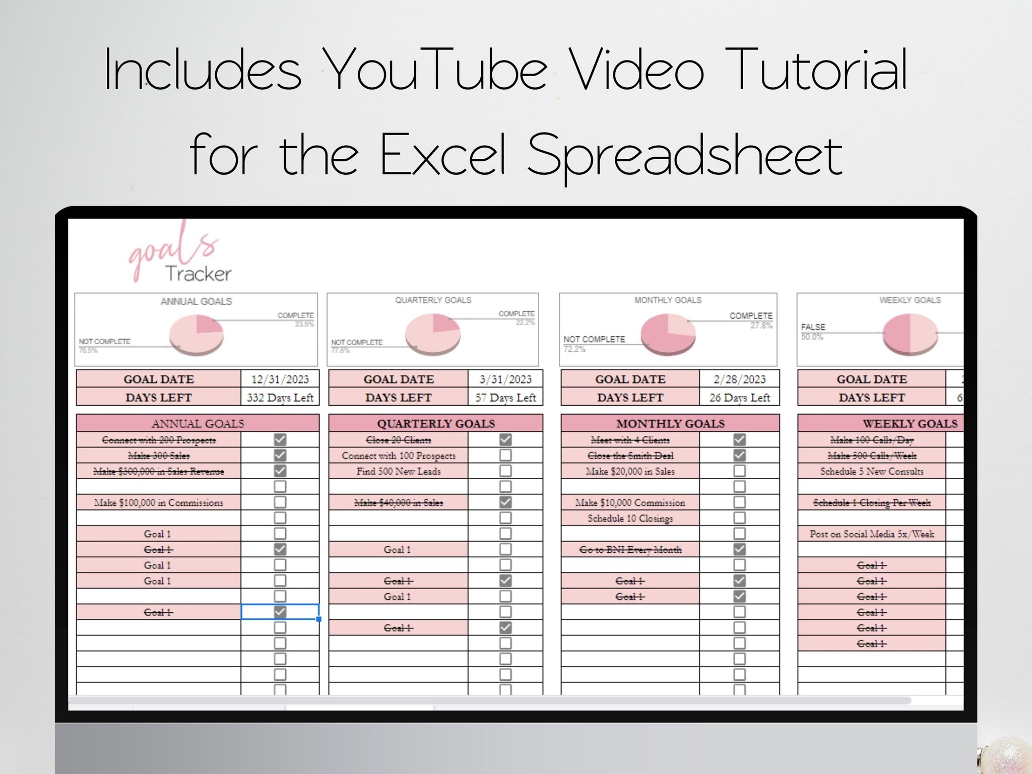 Goal Tracker Template Google Sheets Goal Tracking Template Excel Shee