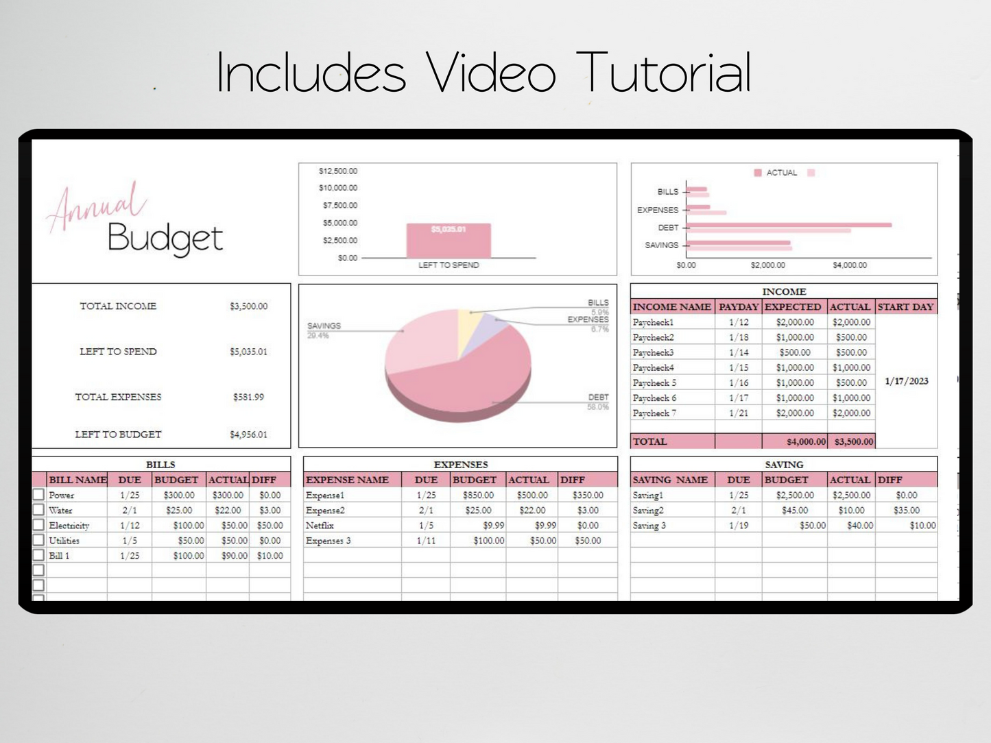 Annual Budget Template Google Sheets Excel Spreadsheet