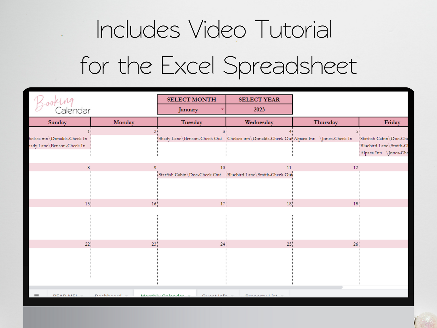 Booking Calendar Template Google Sheets Excel Spreadsheet