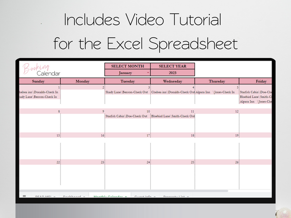 Booking Calendar Template Google Sheets Excel Spreadsheet – Savvy and ...
