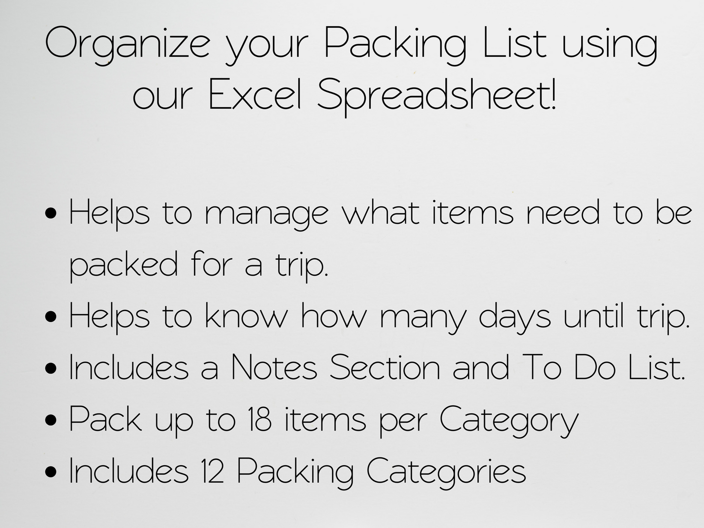 Packing List Template Google Sheets Excel Spreadsheet